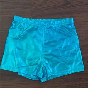 Shiny blue festival shorts